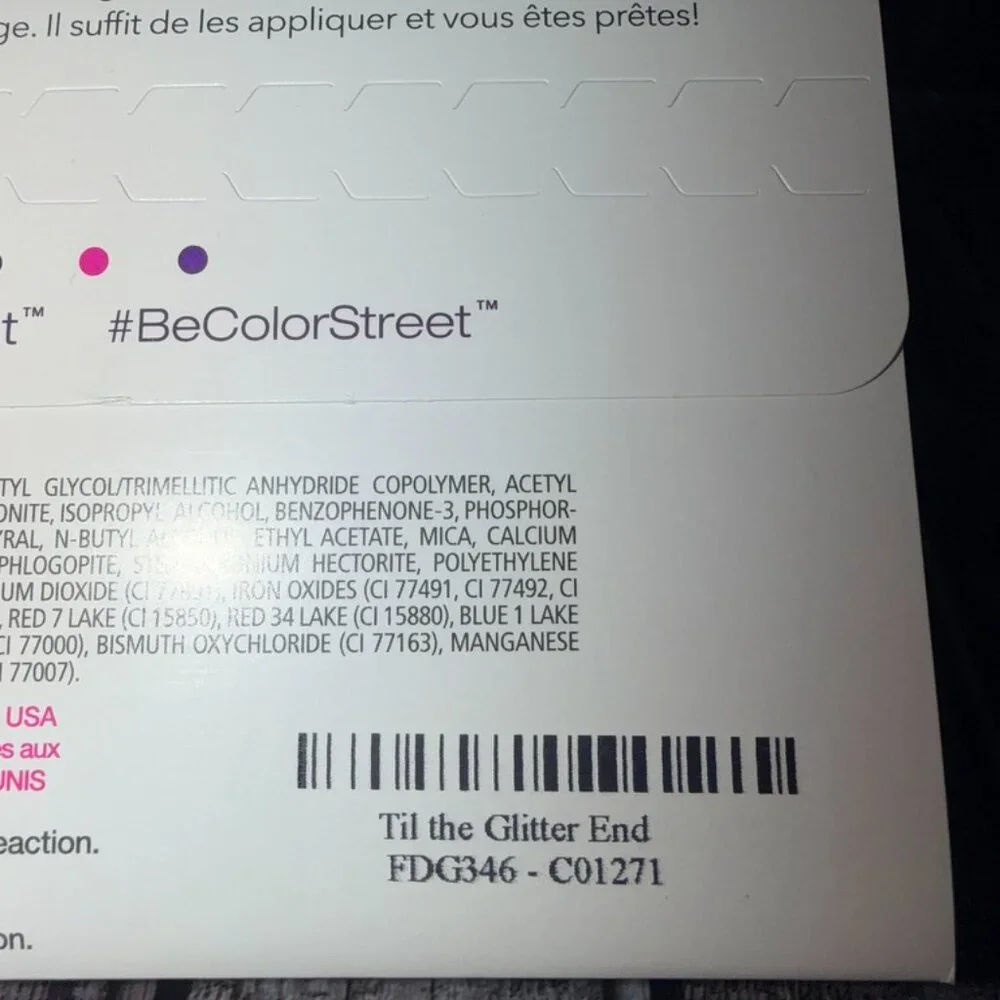 Til the Glitter Ends - Color Street Nail Polish‎ Strips NWT Retired Pink Polish